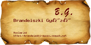 Brandeiszki Győző névjegykártya